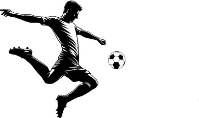 Soccer player in action silhouette © создать 8 углов