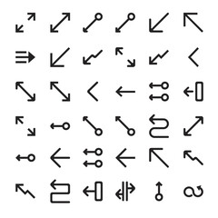 Black flat arrows set traffic icons