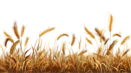 golden wheat field on white background,generative ai