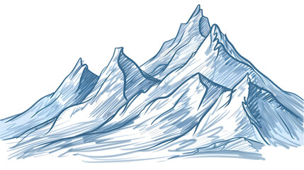 Fototapeta premium mountain landscape illustration white background,generative ai