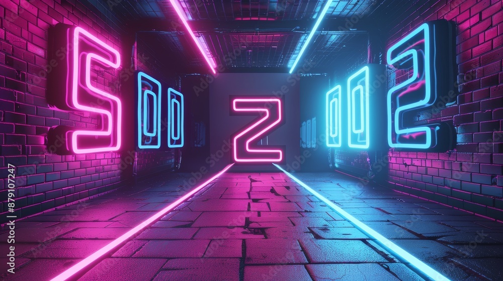 Poster vs text in a retro 3d arcade game style ai generated illustration