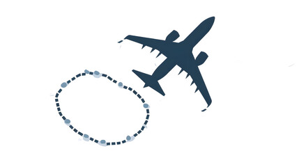airplane flying over the world white background,generative ai