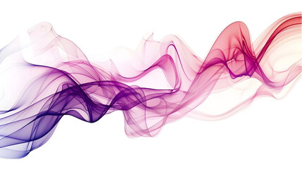 colorful flowing wave lines isolated on white background,generative ai