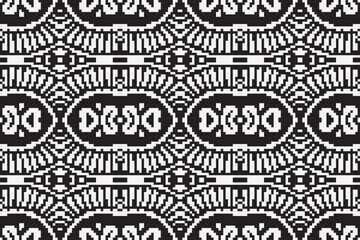 Abstract seamless pixel pattern. Repeating geometric ornament. Close up monochrome carpet. Ethnic tribal pattern. Vintage style.