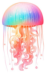 Fototapeta premium PNG Jellyfish invertebrate transparent underwater.