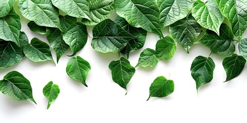 Green Leaves Card on White Background for Eco-Friendly Design. Concept Green Leaves, Card Design, White Background, Eco-Friendly, Nature-inspired