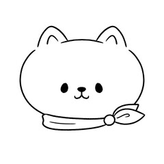 白黒　スカーフをつけた猫