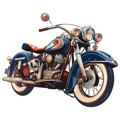 retro vintage bike isolated on transparent background.generative ai