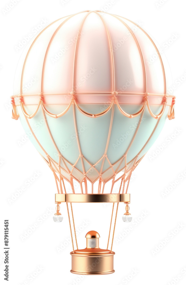 Wall mural png 3d render of hot air balloon aircraft vehicle transportation.