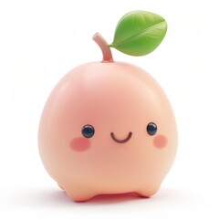 Fototapeta premium cute fig emoji on white background