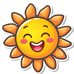 happy smiling sun symbol illustration design on white background.generative ai