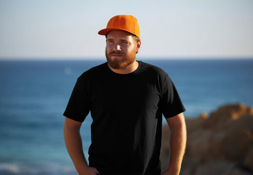 Apparel Plus Size Men Tshirt Mockup With Generative AI