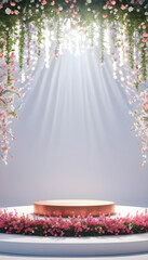 Spring cartoon and podium