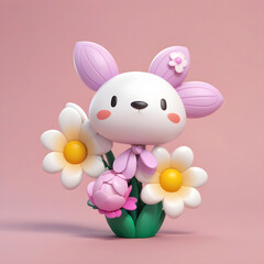 Spring cartoon and podium