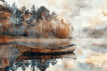 Boat that is sitting on the water in the water