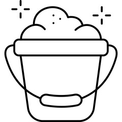 Sand Bucket vector  icon inl ine style 