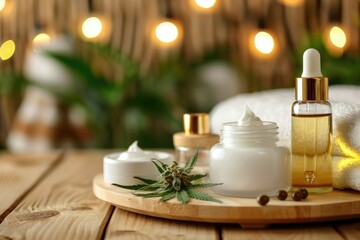 Photo of cannabis extract in spas, Generative AI