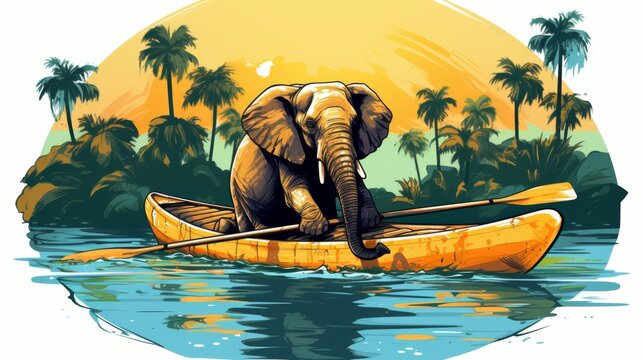 Vibrant mascot for promoting exciting summer vacation adventures and extreme activities