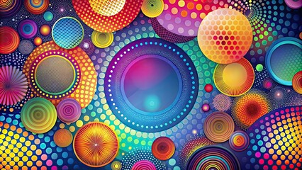 Abstract background with vibrant circles and geometric patterns , colorful, circles, vibrant, abstract, background