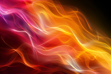 Fototapeta premium abstract colorful smoke on a dark background ,Vibrant Neon Foil Textures with Iridescent Reflections ,abstract background of multicolored wavy silk or satin texture