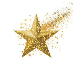 Obraz premium gold christmas star on white background.generative ai