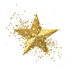 gold christmas star on white background.generative ai