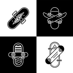 Skateboard brand logo illustration set