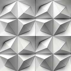 A minimalist abstract with white geometric pyramids
