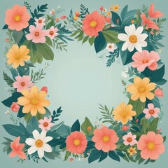 Flower background, floral background with white space for text