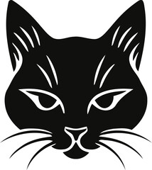 Abstract Cat Icon Graphic Flat Vector Illustration.