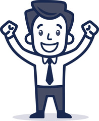 Happy Businessman Icon Vector Design Art Illustration.