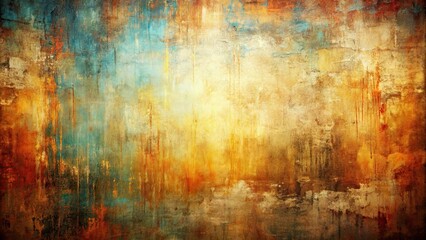 Obraz premium Abstract painting with a grungy style background, grunge, texture, art, colorful, abstract, artistic, brush strokes, vibrant
