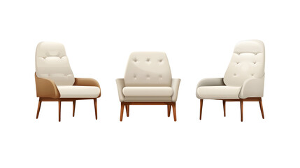 Obraz premium modern sofa furniture for interior design sofa and pillow transparent white background,generative ai