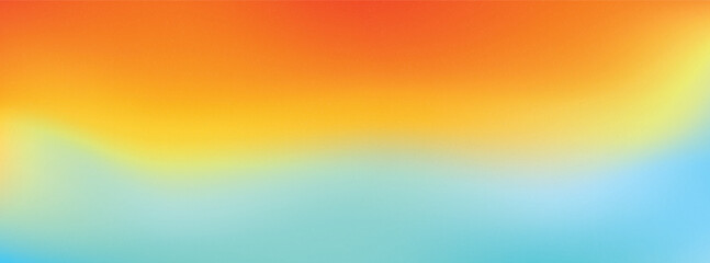 Obraz premium color gradient background, abstract summer orange blue gradation, grain texture. wide panoramic banner , vector art