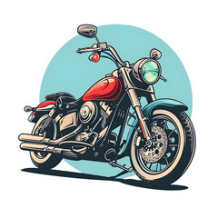 vintage style motorcycle isolated on white transparent background,generative ai