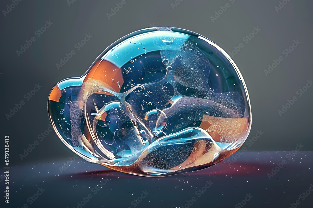 Poster soap bubble on transparent background