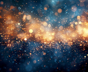 Fototapeta premium Blue and gold Abstract background and bokeh on New Year's Eve. AI generative.
