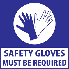 Safety gloves required industrial notice vector.eps