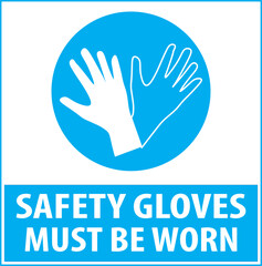 Safety gloves required sign notice vector .eps