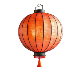  traditional red Chinese lantern isolated on transparent or white background