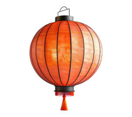  traditional red Chinese lantern isolated on transparent or white background
