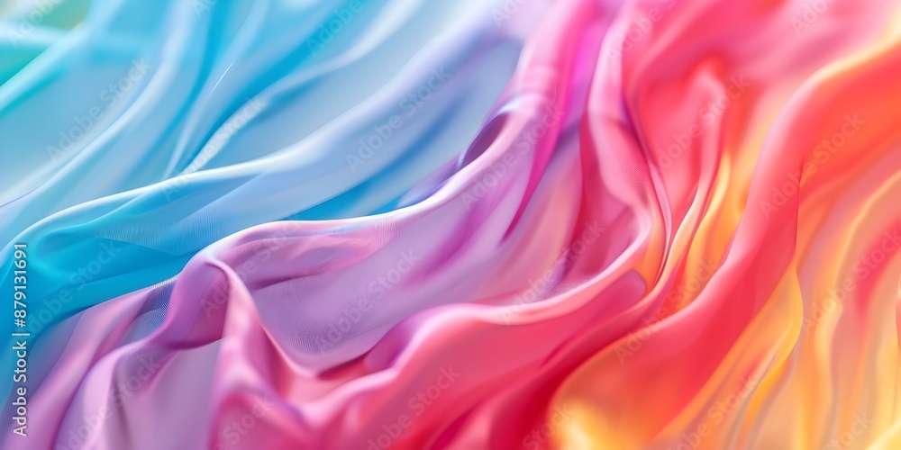 Poster iridescent color transitions in a vibrant abstract background for web design. concept iridescent col