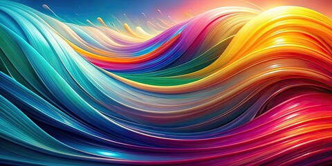Obraz premium Abstract colorful wave background with vibrant hues and dynamic movement, abstract, colorful, wave, background, vibrant, hues