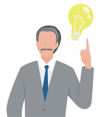 良いアイデアが浮かぶ経営者の男性