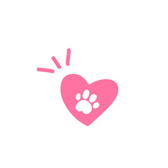 heart paw print vector element