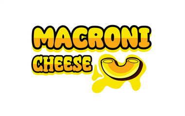 macaroni with melted cheese logo illustration