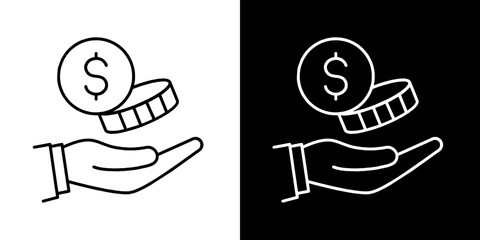 Income, black icon, silhouette icon, earnings, revenue, salary, profit Icon