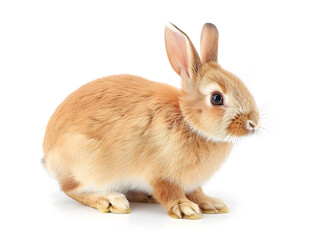 Obraz premium Fluffy white bunny rabbit isolated on pure white background