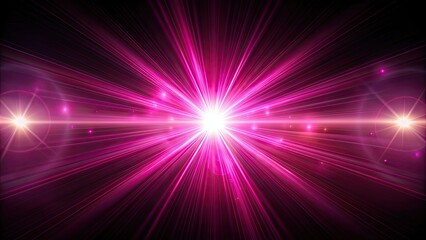 Abstract background with pink light rays and lens flare on black , abstract, background, pink, light rays, lens flare, black