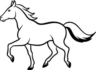 Fototapeta premium silhouette of a horse galloping